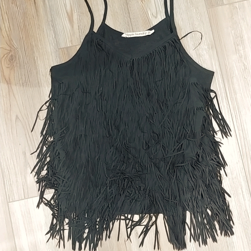 Hippie Laundry Fringe Tank, sz S